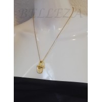 Колие със златна баня от медицинска стомана N - 21908