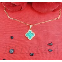 Колие с висулка в златист цвят от медицинска стомана N - 21829