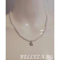 Колие в сребрист цвят перли от медицинска стомана N - 21816